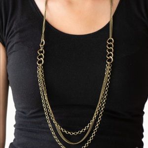 Trendy Brass Triple Threaded Necklace